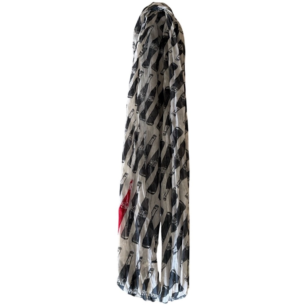 Coca-Cola Infinity Scarf Black White Red Glass Bottle Print Rayon Lightweight